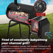 Gravity Smoker Side Firebox Retrofit Kit for Char Griller Fire Box Charcoal Barrel Grill Part for Master Forge Chargriller Offset Wood Pellet Smoker Hopper Outdoor Camping Grilling Cooking Accessories