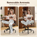 Home Office Desk Chair Office Rubber Casters Ergonomic Computer Chair with Lumbar Support Adjustable Height Rolling Swivel Executive Task Armrests Chair， Brown Leather