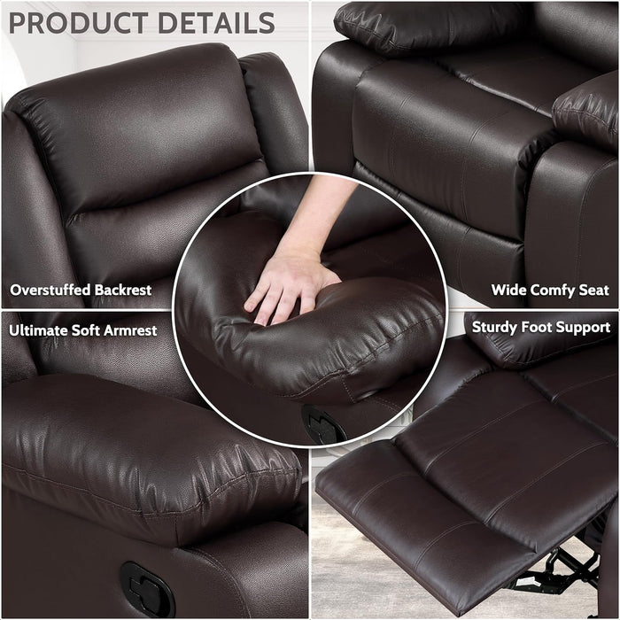 Oversized Rocker Recliner Chair with Armrests