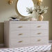 60" Wide Transitional 6-Drawer Dresser for Bedroom, Frosted Oak