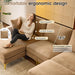 Khaki OneHundredInch U Shaped Chenille Luxurious Couch