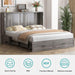 Grey QueenSize MurphyBed With Mattress USBCharging