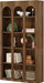 5-Tier Farmhouse Arched Bookshelf, 70.87-Inch Mid Century Modern Arched Bookcase with Open Shelves, Tall Book Shelf Vintage Display Storage Shelving Unit for Home Office, Rustic Brown