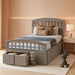 Platform Storage Bed Solid Wood Bed with 6 Drawers Twin Size