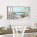 Beach Window Wall Art Canvas: Relaxing Bedroom Living Room Blue Ocean Coastal Scene Picture Modern Tropical Sea Landscape Painting Print Decor Horizontal Summer Seascape Artwork for Home