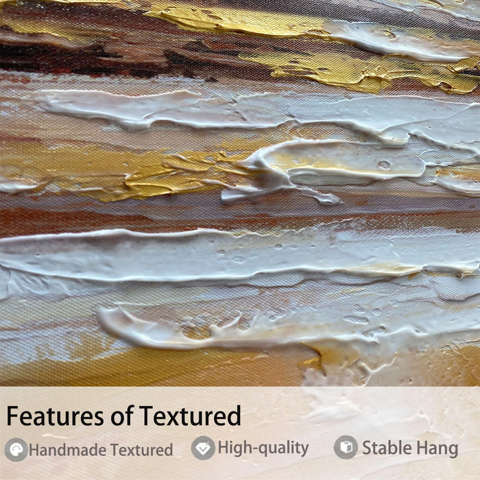 Abstract Wall Art Canvas Texture Strokes Extra Large 58"X29"- Aesthetics Painting for Living Room Warm Earth Tone Soft Artwork Framed Picture Bedroom Home Office Kitchen Dining Room Wall Decor