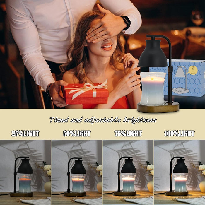 Candle Warmer Lamp with Timer - Electric Adjustable Candle Lamp Warmer, Birthday Gifts for Women, Mothers Day Gifts for Mom, House Warming Gifts New Home, Candle Warmer for Jar Candles with 2 Bulbs