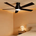 52" Black Ceiling Fan with Light and Remote, Modern LED 3-Color, 3CCT, Quiet Motor for Bedroom, Living Room, Dining Room, Ceiling Fans with Lights (Black)
