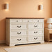 BeigeFinish Solid Wood Dresser With Nine StorageDrawers