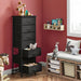 Black Tall Dresser with 7 Drawers