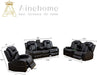 Luxury Living Room Furniture Sets Power Recliner Sectional Sofa Recliner Couch Set Recliner Leather Couch and Recliner Set Loveseat Chair for House/Office/Theater Seating(A-Black)