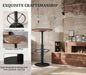 42" Tall Rustic Industrial Bar Table-19.68" Dia round Wooden Top Metal Bar Height Adjustable Standing Pub Table-Dining Room Bistro Table-Cocktail Table