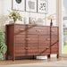 7 Drawer Dresser, Modern Wooden Storage Chest of Drawers, Walnut
