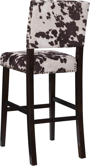 Udder Madness Corey Bar Stool, 19"W X 22.5"D X 44.75"H, Brown