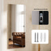 Silver Full Length Mirror 21 X 56 Inch Nano Floor Mirrors with Stand Rounded Corner Full Body Mirrors with Aluminum Alloy Frame for Bedroom Living Room Checkroom