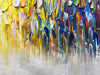 Art,24X60Inch Large Size Knife Painted Texture Art Yellow White Abstract Canvas Wall Art Colorful Modern Oil Paintings Framed Ready to Hang