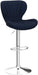 Ellston Velvet Adjustable Swivel Barstools in Blue, Set of 2