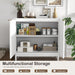Fluted Buffet Cabinet with Storage, Small Accent Cabinets, White