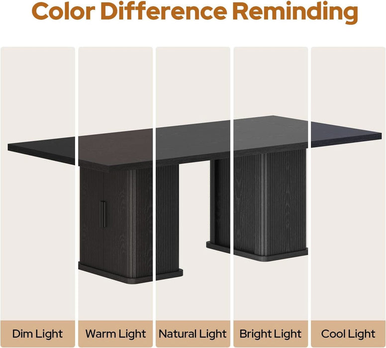 78.7" Rectangular Dining Table for 6/8/10, Kitchen Dinner Table, Black