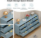 9 Drawer Dresser, Storage Dresser with Wide Drawers and Metal Handles,Wood Storage Chest of Drawers for Living Room,Bedroom,Entryway,Hallway (Blue)