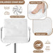 Adjustable Bar Stools Set of 2, Swivel PU Leather Counter Height Barstool with Back and Arms for Kitchen/Island, White
