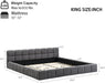 King Size Elegant Chenille Upholstered Platform Bed with Thick Headboard and Footboard, Block Style Upholstery Grounded Bed Frame, Gray