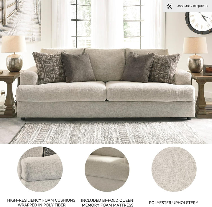 Soletren Premium Chenille Queen Sofa Sleeper White