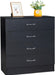 Black 4 Drawer Dresser for Bedroom, Modern Nightstand Storage Chest of Drawer, Wooden Side Table End Table, Living Room, Reception Room