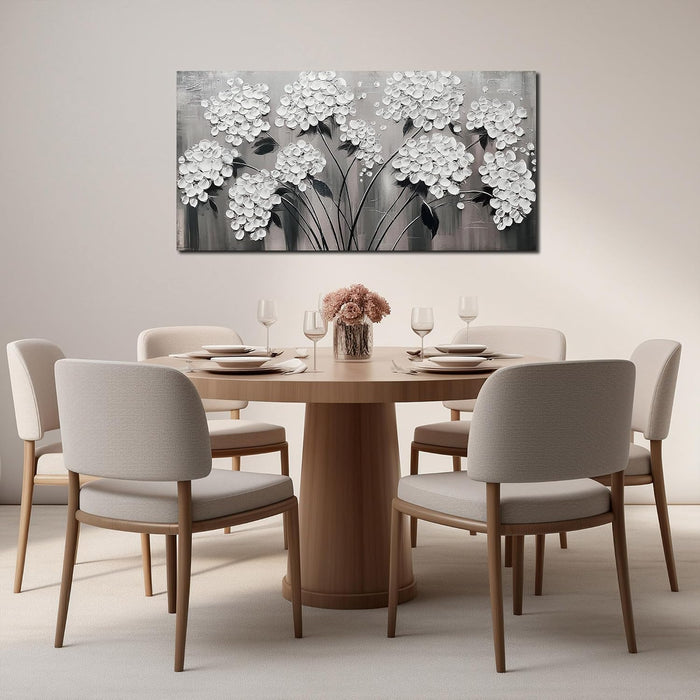 Flower Canvas Wall Art for Bedroom Women Black and White Painting | 20 X 40 Inch Girls Room Decor,Floral Painting Wall Decor,Office Decorations for Women,Living Room Wall Art