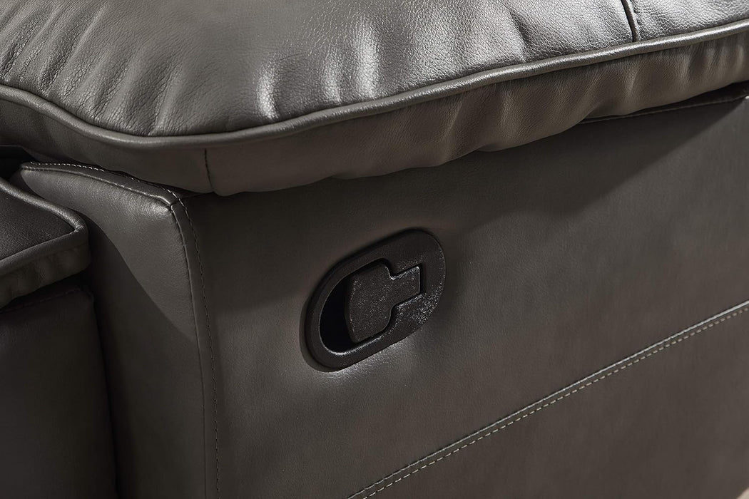 Bonded Leather Reclining Sofa Couch Set Living Room Set 8006 (Grey, Loveseat)