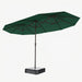 15FT Double Sided Patio Umbrella with Base Included Large Outdoor Market Umbrella with Crank Handle, UV Resistant Canopy, Sturdy Frame for Garden, Poolside, Deck, Forest Green