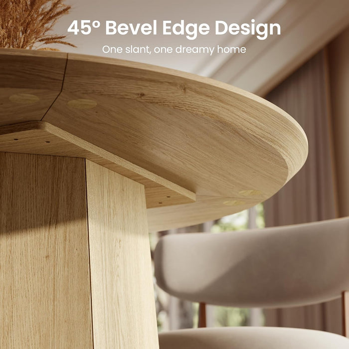 43 Inch Circular Dining Table With SolidWoodPedestal