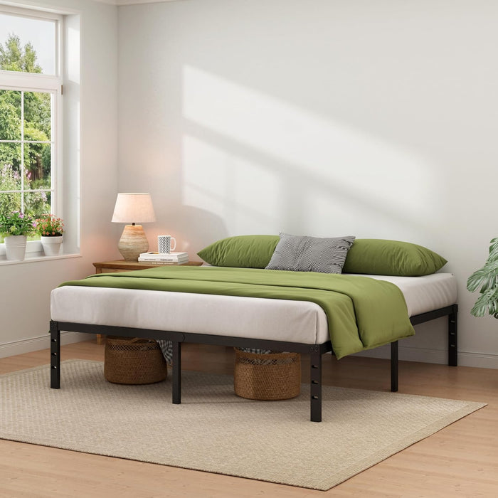 Metal Bed Frame,Queen Size Bed Frame with Storage Space,18 Inch