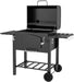 Charcoal Grill, Portable BBQ with Adjustable Height, Folding Shelves, Thermometer, Bottle Opener and Wheels, Barbecue for Outdoor Camping, Picnic, Patio, Backyard, Black