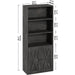 Industrial Bookshelves and Bookcases with Doors 11.8 in Depth Floor Standing 5 Shelf Display Storage Shelves Bookcase Home Decor Furniture for Home, Office, Living Room, Bedroom