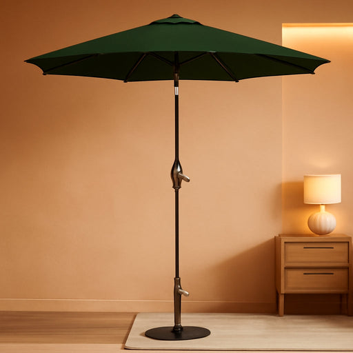 7.5FT Patio Umbrella Table Market Umbrella W/Tilt and Crank, Heavy-Duty Outdoor Umbrellas for Pool, Deck, Garden and Backyard, Dark Green