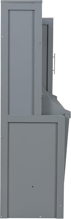 FullSize Murphy Wall Bed BuiltInCloset Drawers Gray