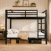 Metal Bunk Bed Full over Full with Ladder and High Guardrail, Heavy-Duty Metal Slats Support, Noise Free, No Box Spring Needed, for Kids and Juniors, Black
