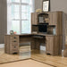 Harbor View Computer Desk, 66.14"D X 66.14"W X 30.28"H , Salt Oak Finish