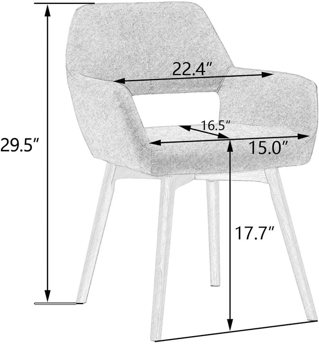 Desk Chair No Wheels Vanity Chair Makeup Chair Comfy Accent Chair for Living Dining Room Bedroom Home Office Mid Century Modern Upholstered Arm Chair Sofa Chair (Beige, 1)