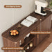 55" Fluted Sideboard Buffet Cabinet with Sliding Door, Mid-Century Modern Wood Sideboard, Adjustable Shelf, Coffee Bar Cabinet with Storage for Kitchen, Walnut