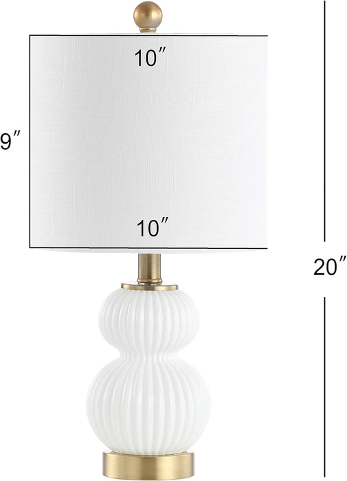 TwentyInch Shimmering White Brushed Brass Table Lamp