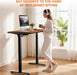 Height Adjustable Electric Standing Desk, 48 X 24 Inches Sit Stand up Desk, Memory Computer Home Office Gaming Desk with 3 Preset Heights, Cable Management Box,2 Hooks & 4 Velcro Cable Tie, Brown