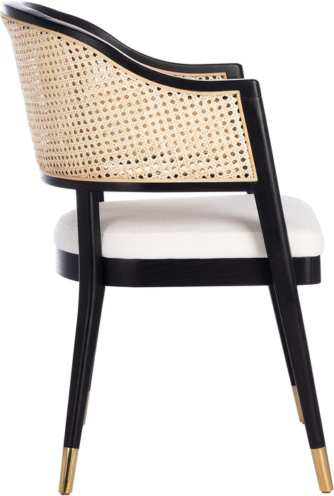 Couture Home Collection Rogue Black/Natural Rattan Living Room Dining Accent Chair (Fully Assembled) SFV4106A