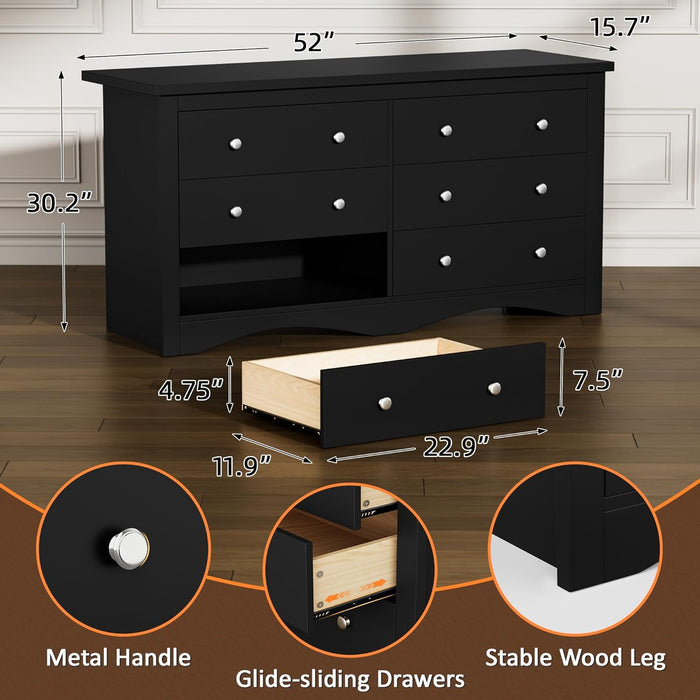 Charcoal Extra Large Dresser With Generous Storage