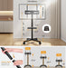 Mobile TV Stand for 23-60 Inch LCD LED Flat/Curved Screen Tvs, TV Cart Holds up to 77Lbs, Rolling TV Stand with Tilt, Height Adjustable, Pole TV Floor Stand with Shelf Max VESA 400X400Mm