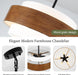20Inch Farmhouse Chandelier Woodgrain Five Light Drum