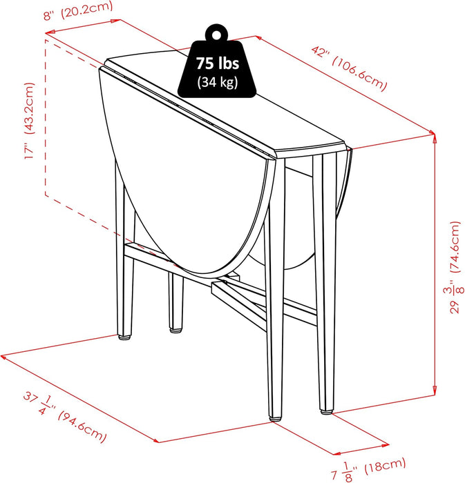 Expandable Collapsible Double Leaf Dining Table Compact