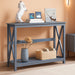 Console Table for Entryway, 2 Tier Narrow Sofa Table Bookshelf Accent Tables W/Storage Shelf, Living Room Entry Hall Foyer Tables Furniture, Grey
