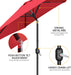 9FT Patio Umbrella Outdoor with Heavy Duty Base Included,Table Umbrella with Push Button Tilt and Crank, UV Protection Waterproof for Yard/Outdoor/Wedding Parties and Events - Red